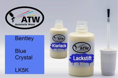 Bentley, Blue Crystal, LK5K: 20ml Lackstift + 20ml Klarlack - Set, von ATW Autoteile West.